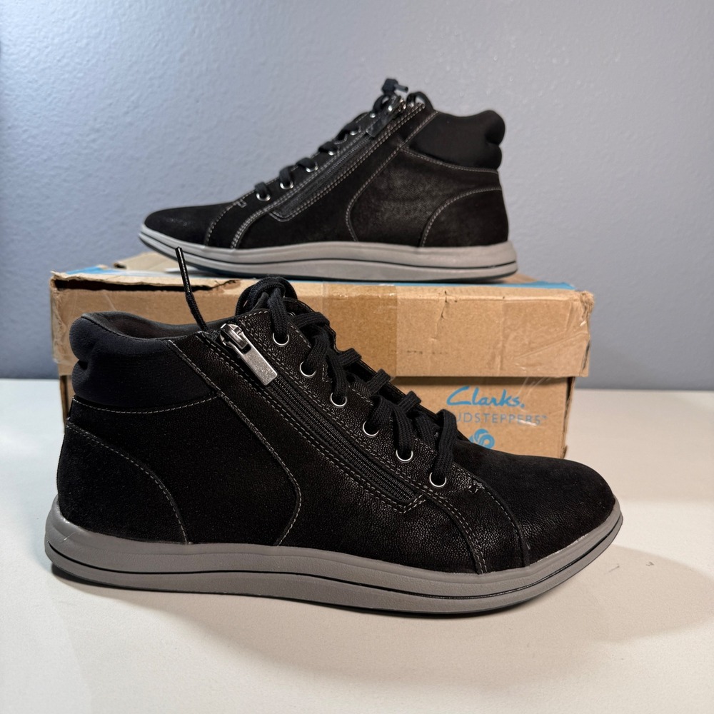 Clarks Cloudsteppers Sillian 2.0 Mid Women 8.5W Black Ankle Boot Sneaker